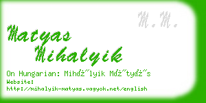 matyas mihalyik business card